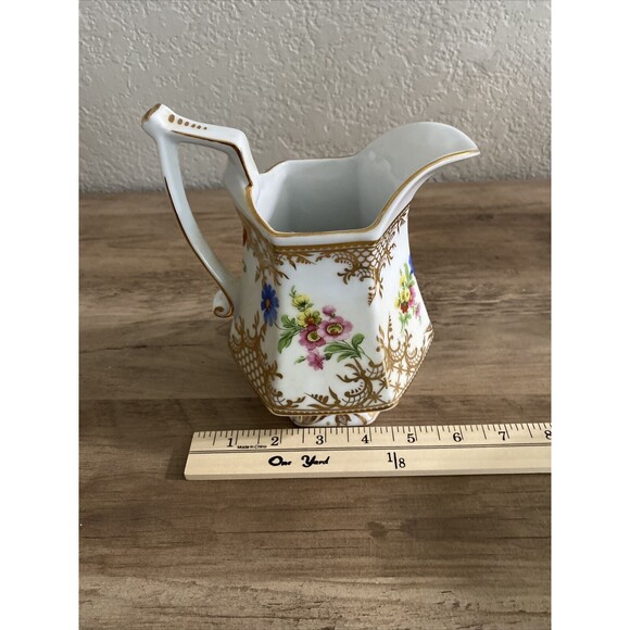 Royal Danube Small Pitcher  Multi Color Floral With Gold Trim Stamped 20oz - Picture 8 of 9